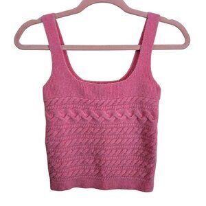 J.Crew Wool Alpaca CableKnit Crop Tank Sweater Super Soft Pink 2023 Size S